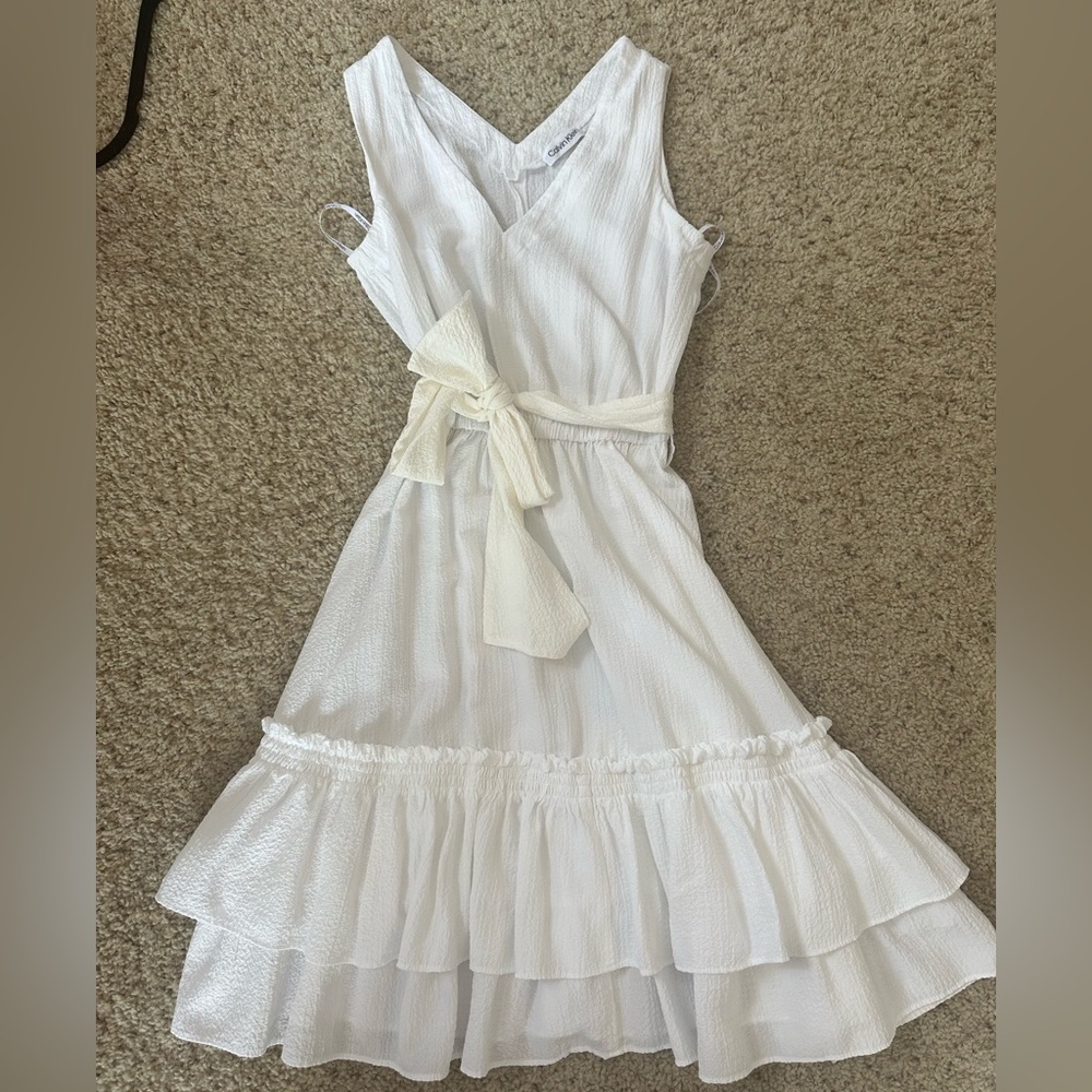 Calvin Klein white sleeveless dress